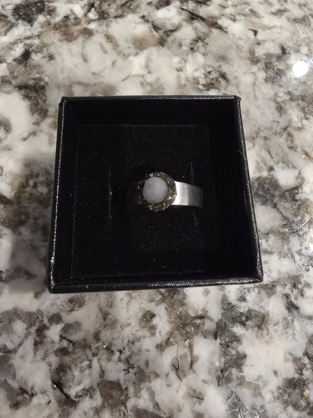Adjustable Grape Agate Ring W/ Pyrite